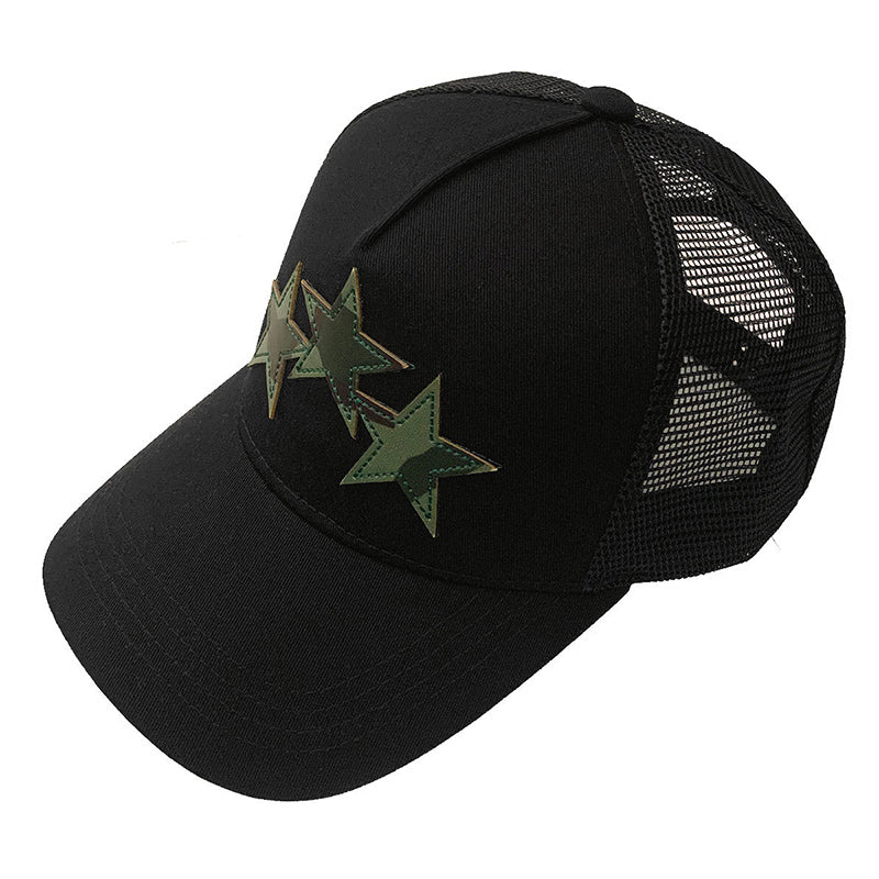 AMIRI 3 Star Trucker Hat – Embroidered Logo Baseball Cap