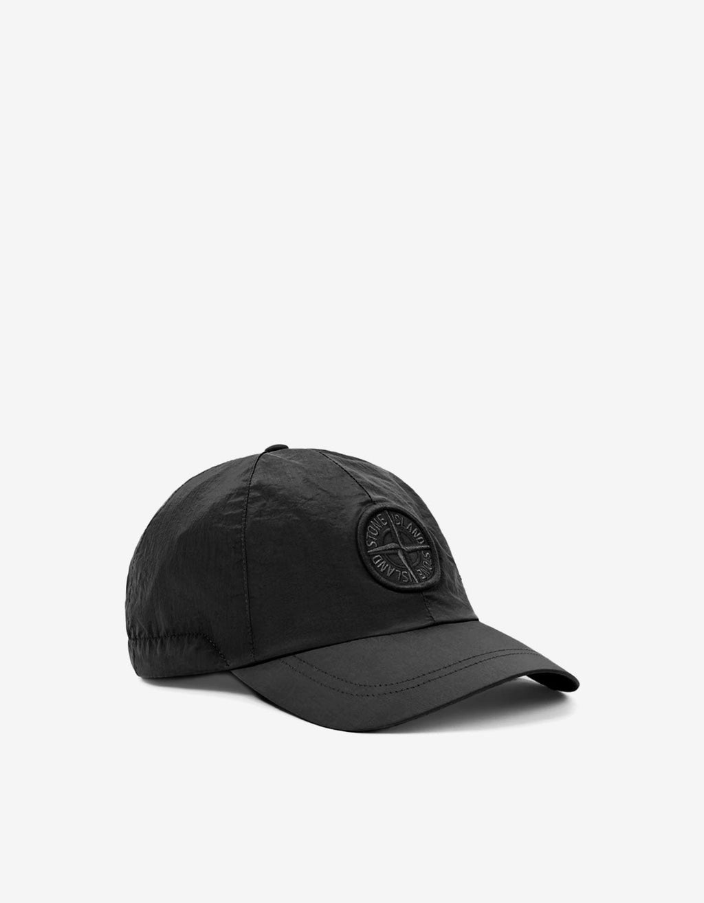 Stone Island Black Nylon Metal Baseball Cap