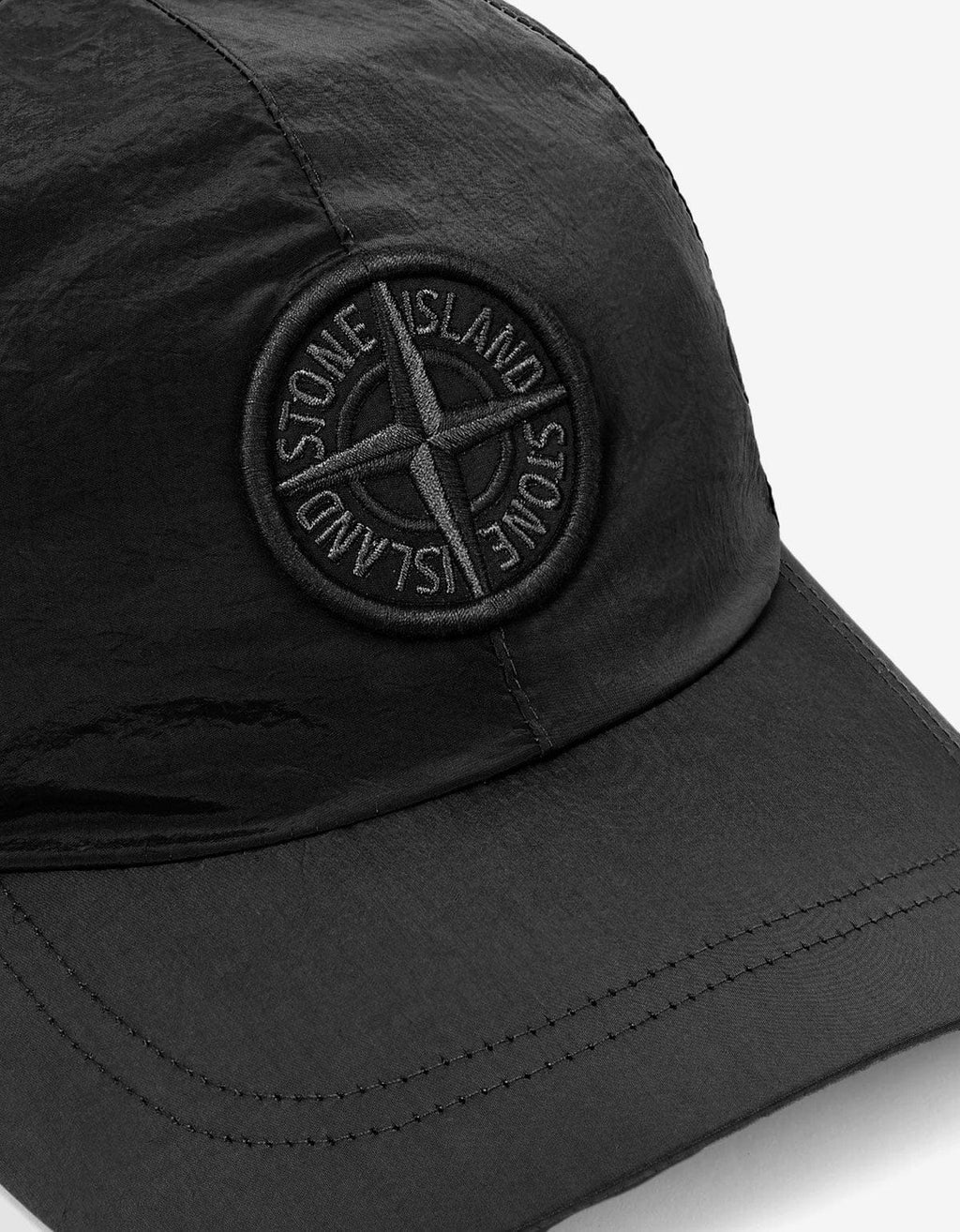 Stone Island Black Nylon Metal Baseball Cap