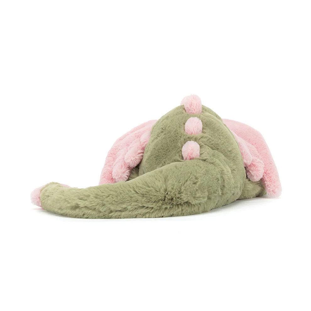 Jellycat Malachy Dragon Plush – Curled Up Stuffed Animal Toy
